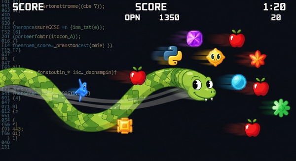 Змейка — классическая аркада на Python